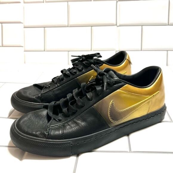 Nike Blazer Low x Pedro Lourenco Black and Gold Low Top Sneakers Leather Size 8 - Picture 15 of 15